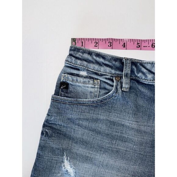 Kancan Jean Shorts Raw Hem Denim Cutoff Blue Distressed Edgy Festival Chic 11/29 - Picture 9 of 15